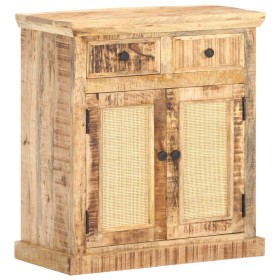 Solid mango and natural cane wood sideboard 65x32x70 cm by vidaXL, Sideboards - Ref: Foro24-289086, Price: 269,99 €, Discount: %