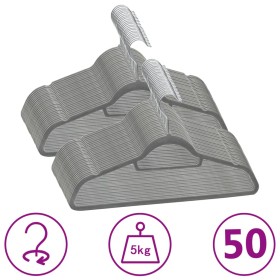 Set of clothes hangers 50 pcs non-slip gray velvet by vidaXL, Hangers - Ref: Foro24-289918, Price: 32,99 €, Discount: %