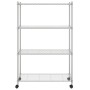 4-level chrome shelving unit with wheels 90x35x142 cm 200 kg by vidaXL, Industrial shelving - Ref: Foro24-324627, Price: 79,9...