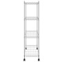 4-level chrome shelving unit with wheels 90x35x142 cm 200 kg by vidaXL, Industrial shelving - Ref: Foro24-324627, Price: 79,9...