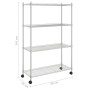 4-level chrome shelving unit with wheels 90x35x142 cm 200 kg by vidaXL, Industrial shelving - Ref: Foro24-324627, Price: 79,9...