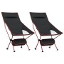 Sillas de camping plegables 2 uds tela Oxford y aluminio negro de vidaXL, Mobiliario de camping - Ref: Foro24-366546, Precio:...