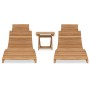 Folding balcony table and chairs 3 pcs solid teak wood by vidaXL, Loungers - Ref: Foro24-3059960, Price: 309,00 €, Discount: %