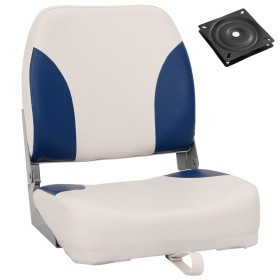 Set asientos plegables para barco 2 uds con cojín blanco y azul de vidaXL, Veleros - Ref: Foro24-272239, Precio: 71,99 €, Des...