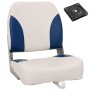 Folding boat seats set 2 pcs with white and blue cushion by vidaXL, Sailboats - Ref: Foro24-272239, Price: 73,66 €, Discount: %