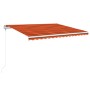 Manual retractable awning in orange and brown, 400x350 cm. by vidaXL, Awnings - Ref: Foro24-3068990, Price: 536,33 €, Discoun...