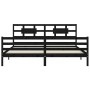 Double bed frame with black solid wood headboard by vidaXL, Beds and slatted bases - Ref: Foro24-3194460, Price: 170,46 €, Di...