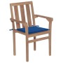 Garden chairs 2 pcs with royal blue cushions teak wood by vidaXL, Garden chairs - Ref: Foro24-3062218, Price: 236,82 €, Disco...