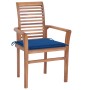 Dining chairs 2 pcs solid teak wood and royal blue cushions by vidaXL, Garden chairs - Ref: Foro24-3062605, Price: 190,99 €, ...