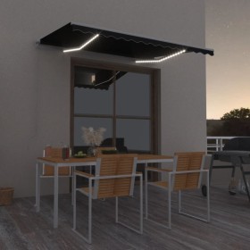 Manual retractable awning with anthracite LED 350x250 cm by vidaXL, Awnings - Ref: Foro24-3068884, Price: 268,99 €, Discount: %