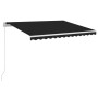 Manual retractable awning with anthracite LED 350x250 cm by vidaXL, Awnings - Ref: Foro24-3068884, Price: 270,64 €, Discount: %