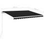 Manual retractable awning with anthracite LED 350x250 cm by vidaXL, Awnings - Ref: Foro24-3068884, Price: 270,64 €, Discount: %