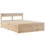 Estructura de cama con cajones madera maciza de pino 135x190 cm de vidaXL, Camas y somieres - Ref: Foro24-3282357, Precio: 28...