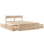 Estructura de cama con cajones madera maciza de pino 135x190 cm de vidaXL, Camas y somieres - Ref: Foro24-3282357, Precio: 28...