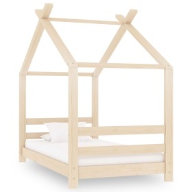 Solid pine wood children's bed frame 70x140 cm by vidaXL, Cribs and beds for children - Ref: Foro24-289607, Price: 122,99 €, ...