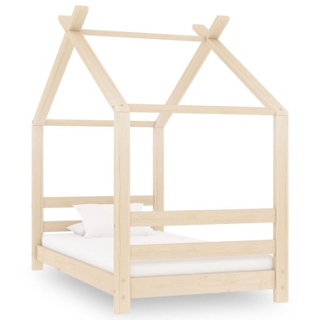 Estructura de cama infantil de madera maciza de pino 70x140 cm de vidaXL, Cunas y camas para niños - Ref: Foro24-289607, Prec...