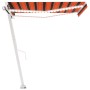 Toldo retráctil manual con LED naranja y marrón 350x250 cm de vidaXL, Toldos - Ref: Foro24-3069525, Precio: 381,99 €, Descuen...