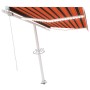 Manual retractable awning with orange and brown LED 350x250 cm by vidaXL, Awnings - Ref: Foro24-3069525, Price: 381,99 €, Dis...