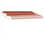 Manual retractable awning with orange and brown LED 350x250 cm by vidaXL, Awnings - Ref: Foro24-3069525, Price: 381,99 €, Dis...