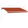 Manual retractable awning with orange and brown LED 350x250 cm by vidaXL, Awnings - Ref: Foro24-3069525, Price: 381,99 €, Dis...