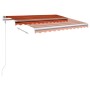 Manual retractable awning with orange and brown LED light 3.5x2.5 m by vidaXL, Awnings - Ref: Foro24-3069925, Price: 365,90 €...