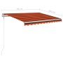 Manuell einziehbare Markise mit orangefarbenem und braunem LED-Licht 3,5 x 2,5 m von vidaXL, Markisen - Ref: Foro24-3069925, ...