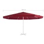 Replacement fabric for burgundy red parasol500 cm by vidaXL, Fabrics for umbrellas and awnings - Ref: Foro24-312542, Price: 6...