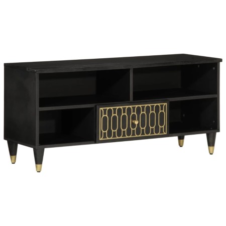 Solid mango wood TV stand 100x33x46 cm by vidaXL, CD and DVD storage - Ref: Foro24-358336, Price: 103,73 €, Discount: %