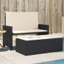 Garden bench with black synthetic rattan cushions and footrest by vidaXL, garden benches - Ref: Foro24-368407, Price: 240,16 ...