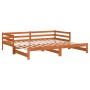 Sofá cama nido madera maciza de pino marrón cera 90x200 cm de vidaXL, Camas y somieres - Ref: Foro24-847159, Precio: 144,33 €...