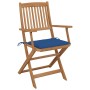 Folding garden chairs 2 units and solid acacia wood cushions by vidaXL, Garden chairs - Ref: Foro24-3064600, Price: 119,99 €,...