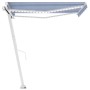 Manual retractable awning with blue and white LED lights 350x250 cm by vidaXL, Awnings - Ref: Foro24-3069521, Price: 380,99 €...