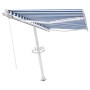 Manual retractable awning with blue and white LED lights 350x250 cm by vidaXL, Awnings - Ref: Foro24-3069521, Price: 380,99 €...