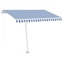 Manual retractable awning with blue and white LED lights 350x250 cm by vidaXL, Awnings - Ref: Foro24-3069521, Price: 380,99 €...