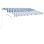 Manual retractable awning with blue and white LED lights 350x250 cm by vidaXL, Awnings - Ref: Foro24-3069521, Price: 380,99 €...