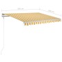 Retractable manual awning with yellow and white LED light 3.5x2.5 m by vidaXL, Awnings - Ref: Foro24-3069923, Price: 370,74 €...