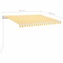 Retractable manual awning with yellow and white LED lights 350x250 cm by vidaXL, Awnings - Ref: Foro24-3068883, Price: 273,99...