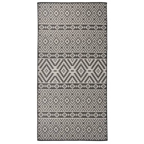 Outdoor flat weave rug with black stripes 100x200 cm by vidaXL, Rugs - Ref: Foro24-340850, Price: 36,14 €, Discount: %