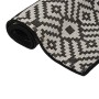 Outdoor flat weave rug with black stripes 100x200 cm by vidaXL, Rugs - Ref: Foro24-340850, Price: 36,14 €, Discount: %