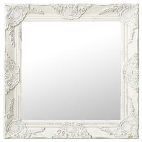 Espejo de pared estilo barroco blanco 50x50 cm de vidaXL, Espejos - Ref: Foro24-320312, Precio: 39,02 €, Descuento: %