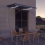 Manual retractable awning with blue and white LED 350x250 cm by vidaXL, Awnings - Ref: Foro24-3051268, Price: 268,99 €, Disco...