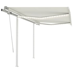 Manual retractable awning with cream LED light 3.5x2.5 m by vidaXL, Awnings - Ref: Foro24-3069922, Price: 375,99 €, Discount: %