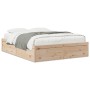 Estructura de cama madera maciza de pino 150x200 cm de vidaXL, Camas y somieres - Ref: Foro24-3282372, Precio: 177,23 €, Desc...