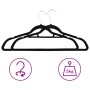 Set of 50 black velvet non-slip clothes hangers by vidaXL, Hangers - Ref: Foro24-289921, Price: 55,96 €, Discount: %