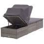 Tumbona con toldo y cojín ratán sintético gris de vidaXL, Tumbonas - Ref: Foro24-317115, Precio: 174,09 €, Descuento: %