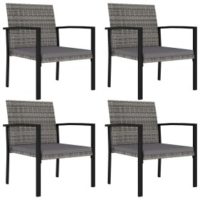 Garden dining chairs 4 units gray synthetic rattan by vidaXL, Garden chairs - Ref: Foro24-317173, Price: 135,99 €, Discount: %