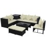 8-teiliges Gartensofa-Set und schwarze synthetische Rattankissen von vidaXL, Gartensets - Ref: Foro24-42995, Preis: 598,26 €,...