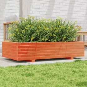 Solid wax brown pine wood planter 110x60x26.5 cm by vidaXL, Pots and planters - Ref: Foro24-847350, Price: 104,99 €, Discount: %