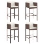 Kitchen stools with cushions 4 pcs brown synthetic rattan by vidaXL, Garden chairs - Ref: Foro24-316675, Price: 246,08 €, Dis...