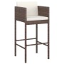 Kitchen stools with cushions 4 pcs brown synthetic rattan by vidaXL, Garden chairs - Ref: Foro24-316675, Price: 246,08 €, Dis...